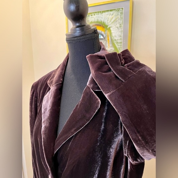 Spencer Jeremy velour maroon blazer, covered buttons, tailored pockets, lined 💜 - Picture 6 of 11